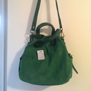 Free People “Emery Washed Tote” Emerald Handbag